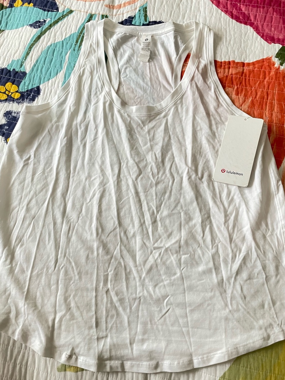 lululemon athletica White Scoop Neck Tank Top